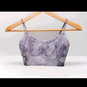 Spiritual Gangster Womens Smokey Gray Tie Dye Marble Bralette Size XS Small